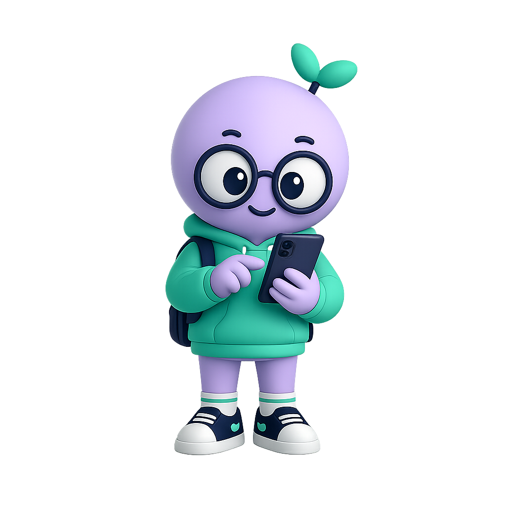 Cog looking at his phone